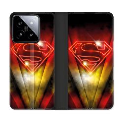 Housse cuir portefeuille Pour Xiaomi 14 Superman Logo