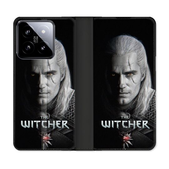 Housse cuir portefeuille Pour Xiaomi 14 The Witcher Noir