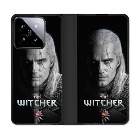 Housse cuir portefeuille Pour Xiaomi 14 The Witcher Noir