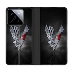 Housse cuir portefeuille Pour Xiaomi 14 Viking