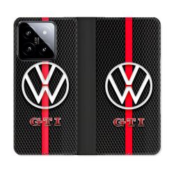 Housse cuir portefeuille Pour Xiaomi 14 Volkwagen Line