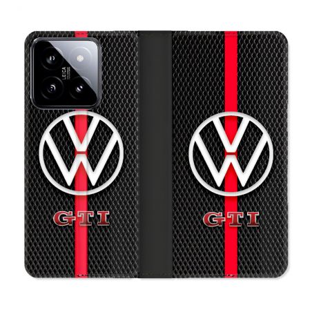 Housse cuir portefeuille Pour Xiaomi 14 Volkwagen Line