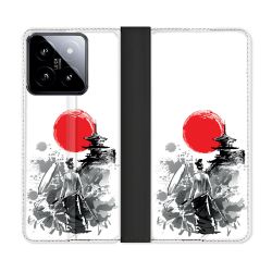Housse cuir portefeuille Pour Xiaomi 14 Voyage Japon Femme