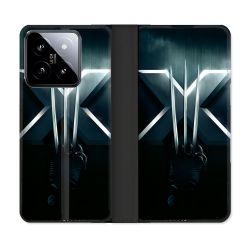 Housse cuir portefeuille Pour Xiaomi 14 Xmen