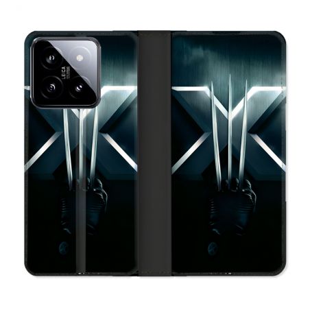Housse cuir portefeuille Pour Xiaomi 14 Xmen