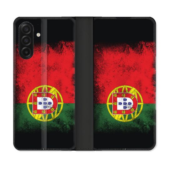 Housse cuir portefeuille Pour Samsung Galaxy A17 5G Voyage Portugal Drapeau