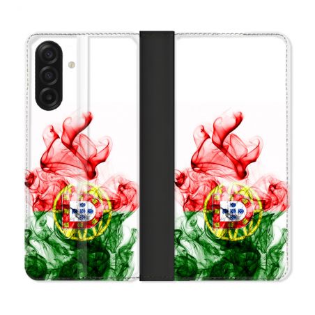 Housse cuir portefeuille Pour Samsung Galaxy A17 5G Voyage Portugal Flamme