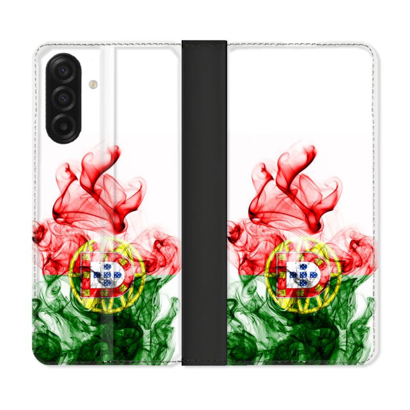 Housse cuir portefeuille Pour Samsung Galaxy A17 5G Voyage Portugal Flamme