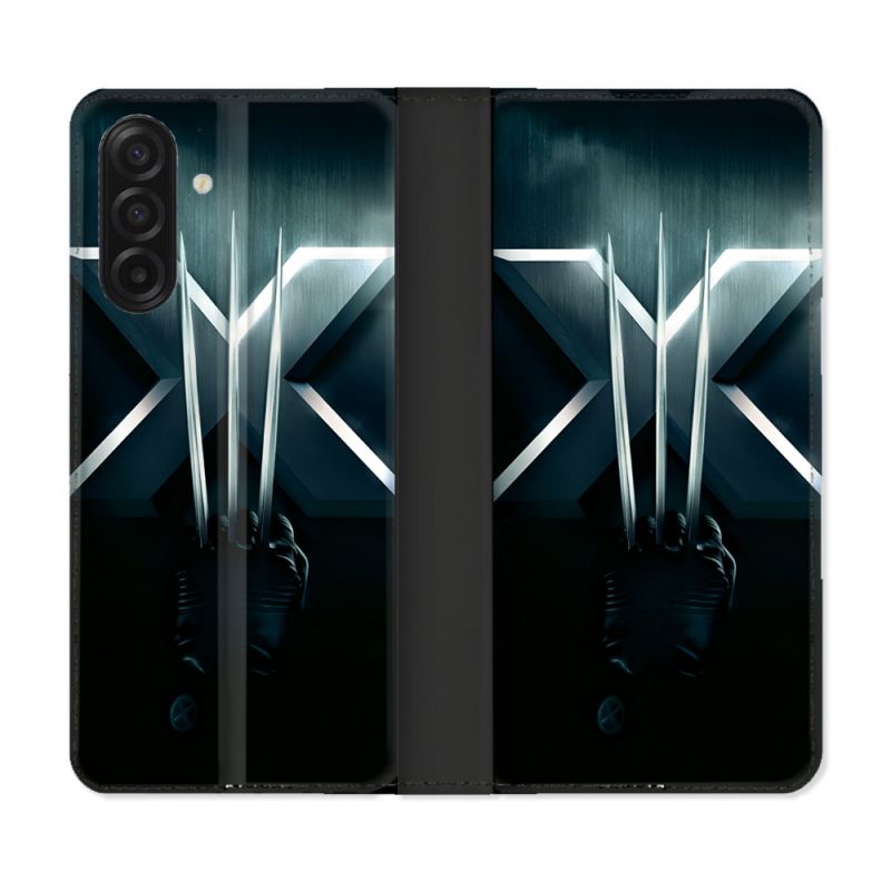 Housse cuir portefeuille Pour Samsung Galaxy A17 5G Xmen