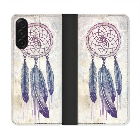 Housse cuir portefeuille Pour Samsung Galaxy A17 5G Zen Attrape Reve Blanc