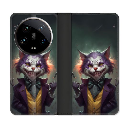 Housse cuir portefeuille Pour Xiaomi 14 Ultra Animal Chat Joker