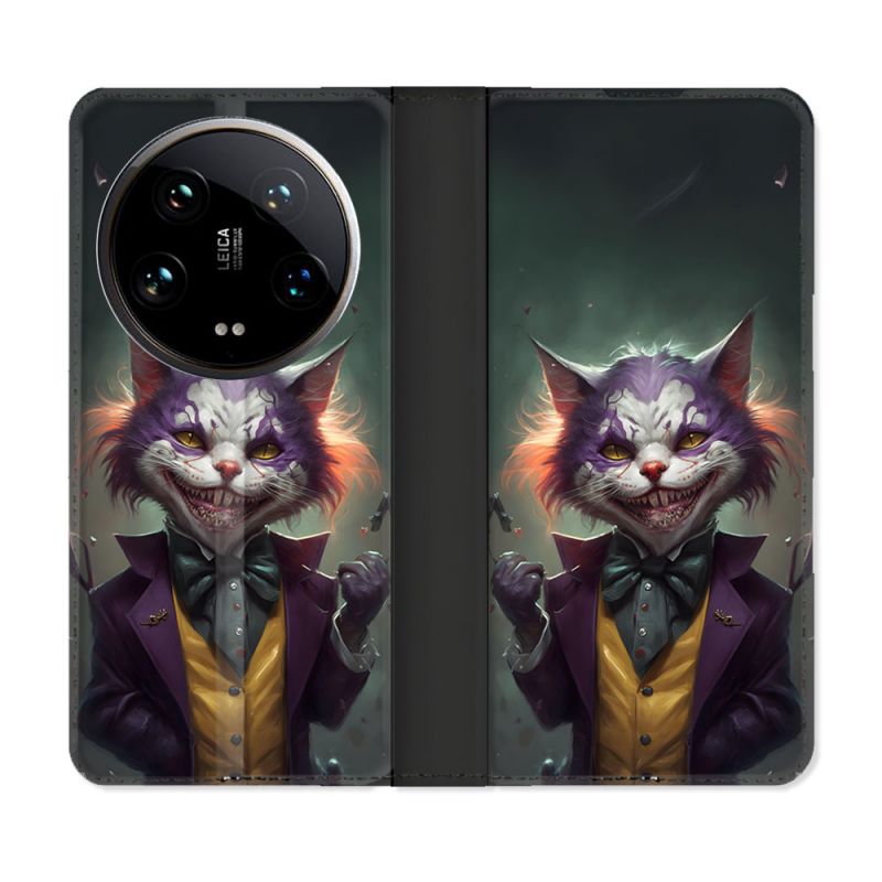 Housse cuir portefeuille Pour Xiaomi 14 Ultra Animal Chat Joker