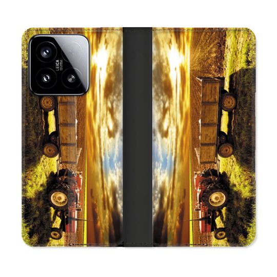 Housse cuir portefeuille Pour Xiaomi 15 Agriculture Tracteur Color