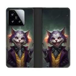Housse cuir portefeuille Pour Xiaomi 15 Animal Chat Joker