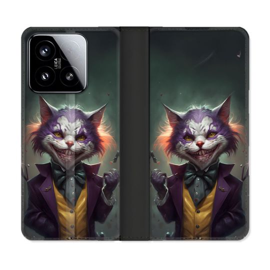Housse cuir portefeuille Pour Xiaomi 15 Animal Chat Joker