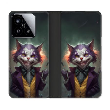 Housse cuir portefeuille Pour Xiaomi 15 Animal Chat Joker