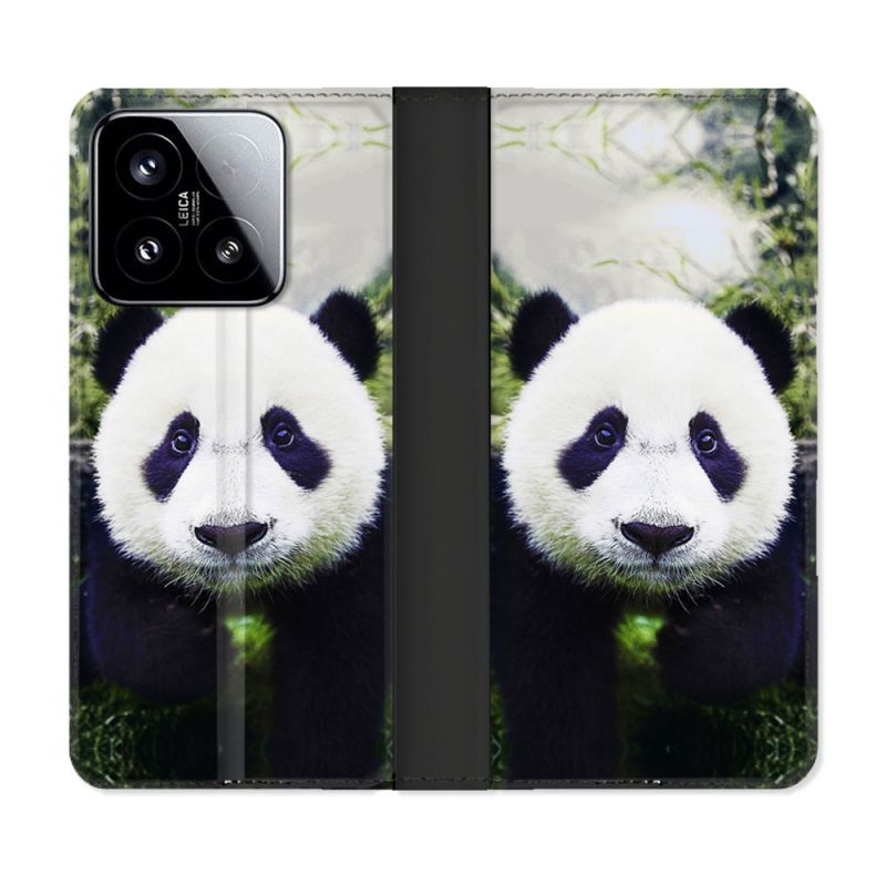 Housse cuir portefeuille Pour Xiaomi 15 Animal Panda Color