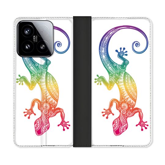 Housse cuir portefeuille Pour Xiaomi 15 Animal Salamandre Color