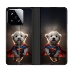 Housse cuir portefeuille Pour Xiaomi 15 Animal Super Chien