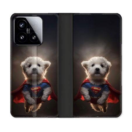 Housse cuir portefeuille Pour Xiaomi 15 Animal Super Chien
