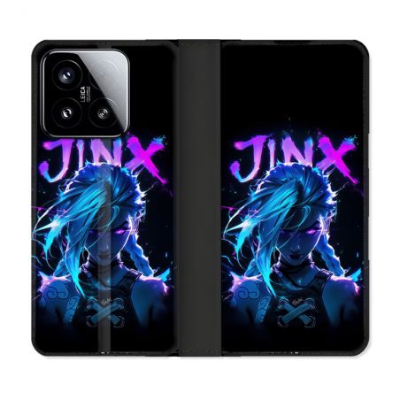 Housse cuir portefeuille Pour Xiaomi 15 Arcane Jinx Night