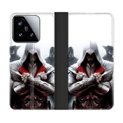 Housse cuir portefeuille Pour Xiaomi 15 Assassin Creed Mask