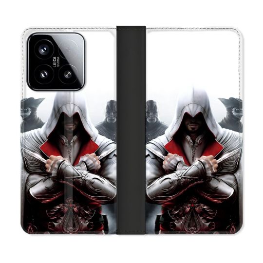 Housse cuir portefeuille Pour Xiaomi 15 Assassin Creed Mask
