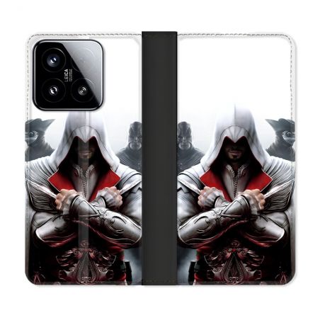 Housse cuir portefeuille Pour Xiaomi 15 Assassin Creed Mask