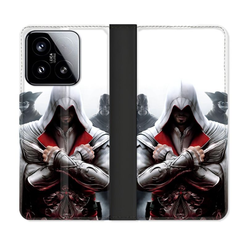 Housse cuir portefeuille Pour Xiaomi 15 Assassin Creed Mask