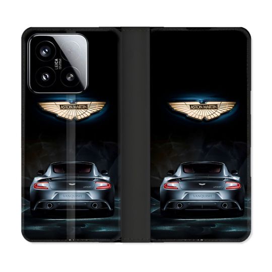 Housse cuir portefeuille Pour Xiaomi 15 Aston Martin