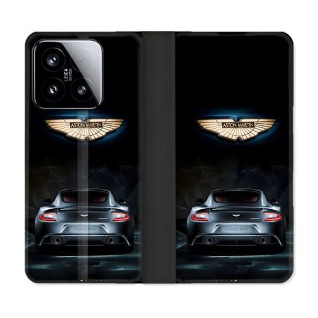 Housse cuir portefeuille Pour Xiaomi 15 Aston Martin