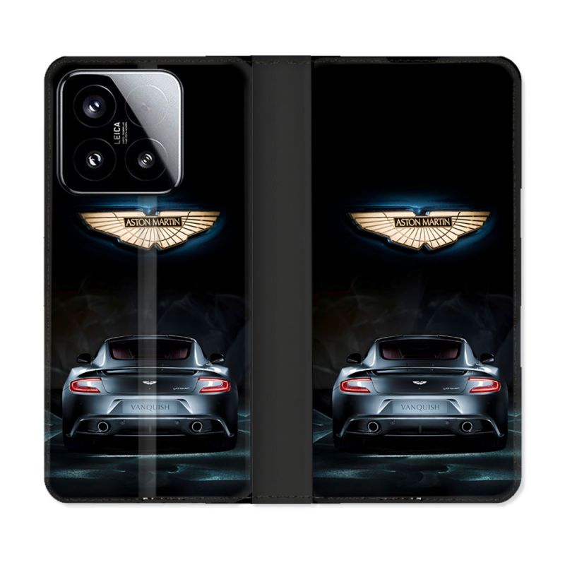 Housse cuir portefeuille Pour Xiaomi 15 Aston Martin