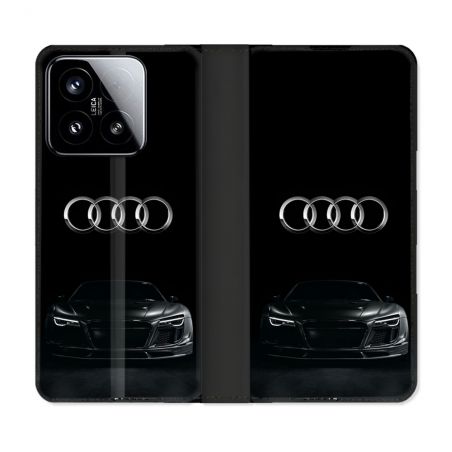 Housse cuir portefeuille Pour Xiaomi 15 Audi