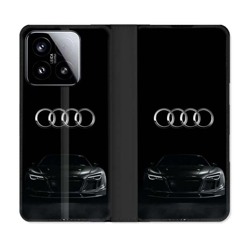 Housse cuir portefeuille Pour Xiaomi 15 Audi