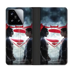 Housse cuir portefeuille Pour Xiaomi 15 Batman VS Superman