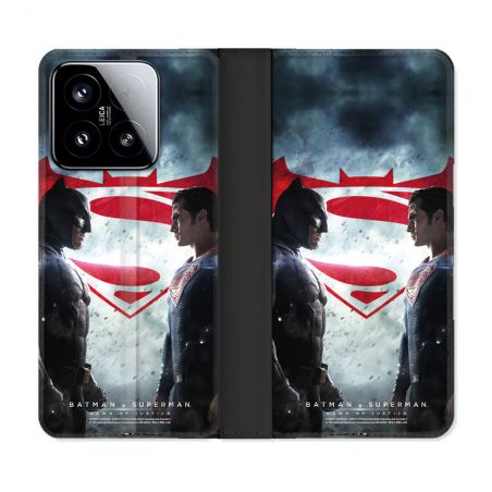 Housse cuir portefeuille Pour Xiaomi 15 Batman VS Superman