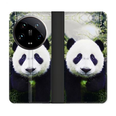 Housse cuir portefeuille Pour Xiaomi 14 Ultra Animal Panda Color