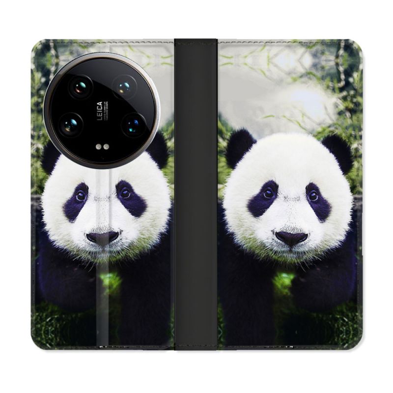 Housse cuir portefeuille Pour Xiaomi 14 Ultra Animal Panda Color