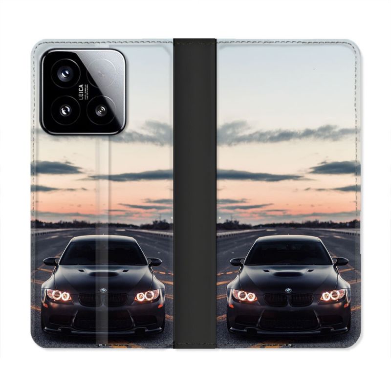 Housse cuir portefeuille Pour Xiaomi 15 BMW Serie