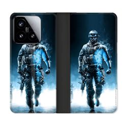 Housse cuir portefeuille Pour Xiaomi 15 Call Of Duty Guerrier
