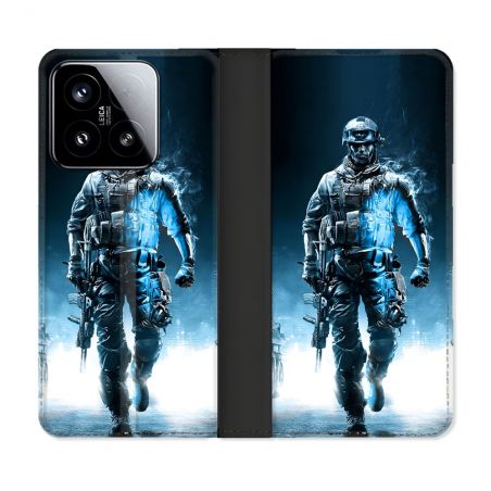 Housse cuir portefeuille Pour Xiaomi 15 Call Of Duty Guerrier