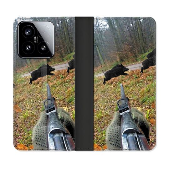 Housse cuir portefeuille Pour Xiaomi 15 Chasse Vision Tir