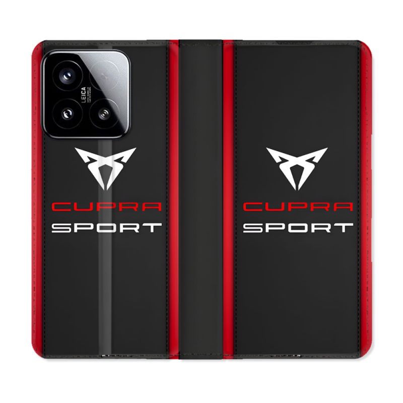 Housse cuir portefeuille Pour Xiaomi 15 Cupra