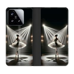 Housse cuir portefeuille Pour Xiaomi 15 Danseuse Lumière