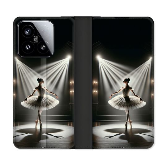 Housse cuir portefeuille Pour Xiaomi 15 Danseuse Lumière