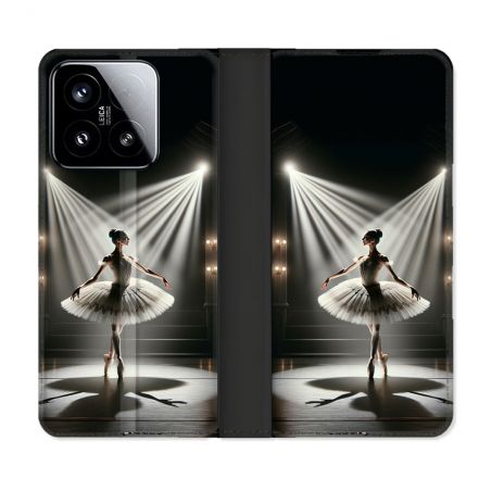 Housse cuir portefeuille Pour Xiaomi 15 Danseuse Lumière