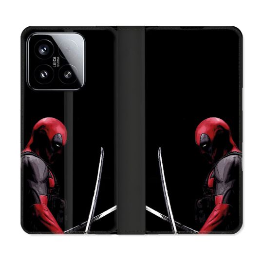 Housse cuir portefeuille Pour Xiaomi 15 Deadpool Epee