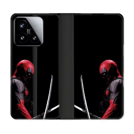 Housse cuir portefeuille Pour Xiaomi 15 Deadpool Epee