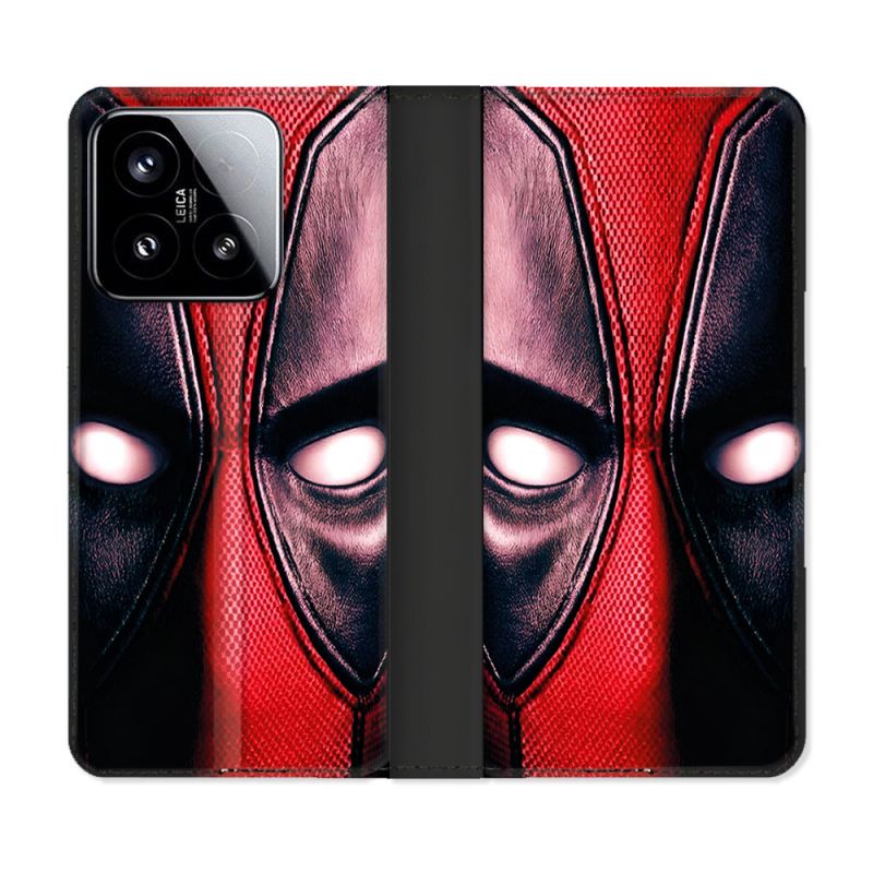 Housse cuir portefeuille Pour Xiaomi 15 Deadpool Yeux