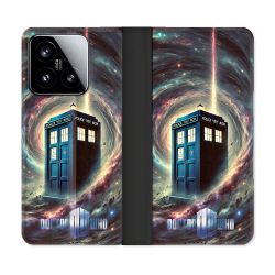 Housse cuir portefeuille Pour Xiaomi 15 Dr Who Tardis Univers
